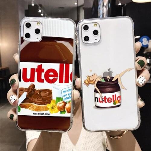 Luxury Food Nutella Design Soft Clear TPU Phone Case For IPhone 12 11 Pro XS Max XR 6s 7 Plus Se2020 Transparent Silicone Cover
