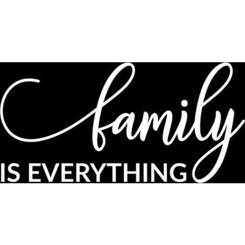 Black/Sliver Family is Everything Decal Creative Font Vinyl Car Stickers Car Body Text Decorative Removable S929