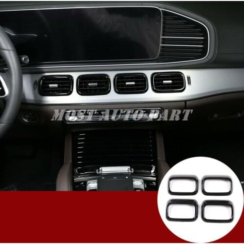 Black Interior Center Console Air Conditioning Vent Cover For Mercedes Benz GLE Class W167 2020 4pcs Car Decoration Car Trim