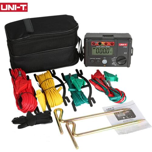 UNI-T Digital Ground Resistance Tester 0-200V 0-2000 Power Electrical System Voltmeter Storage Over-Range Data Storage UT521