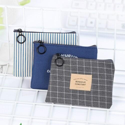 Unisex Canvas Purse Card Key Mini Purse Pouch Canvas Zipper Coin Bag Mini Sanitary Napkin Pouch Cosmetics Organizer Storage Bag
