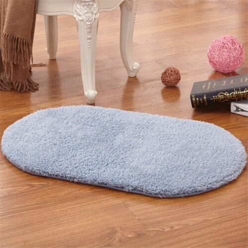 Thick Oval Lamb Cashmere Rug Home Mat Decoration Bathroom Carpet Absorbent Soft Shaggy Doormat Floor Rug Non Slip Bath Mats