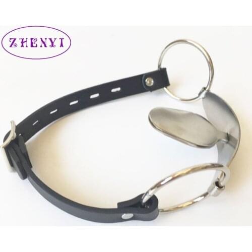304 Stainless Steel Tongue Flail Mouth Gag Leather Harness Bondage Restraints Adult Games Slave BDSM Fetish Coupels Sex Toys