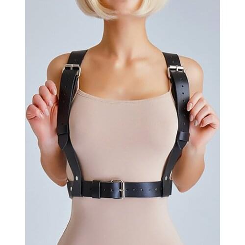 Leather Garters Belt Women Lingerie Adjustable Harness Bondage Body Bra Cage Waist Wide Straps Cosplay Harajuku Gothic Belt