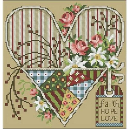 Loyal heart patterns counted 11CT 14CT Cross Stitch Sets DIY Chinese Cross-stitch Kits Embroidery Needlework