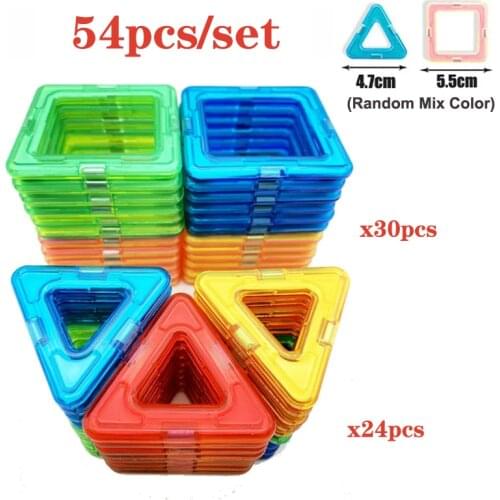 54pcs/set Magnetic Designer Construction Set Model Building Blocks Creative Educational Magnetic Toys for Children Gifts