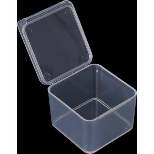 1pc Small Square Transparent Plastic Boxes Finishing Container Packaging Storage Box 4*4*2.8CM