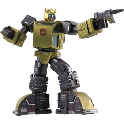 MU Art Model 3D Metal Puzzle G1 Yellow Robot model DIY 3D Laser Cut Assemble Jigsaw Toys Desktop decoration GIFT For Children
