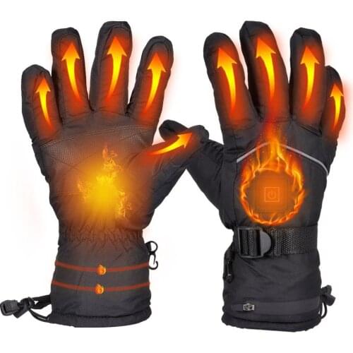 Motorcycle Heating Gloves Touch Screen Electric Heated Gloves Battery Powered Winter Warm Waterproof Heating Gloves