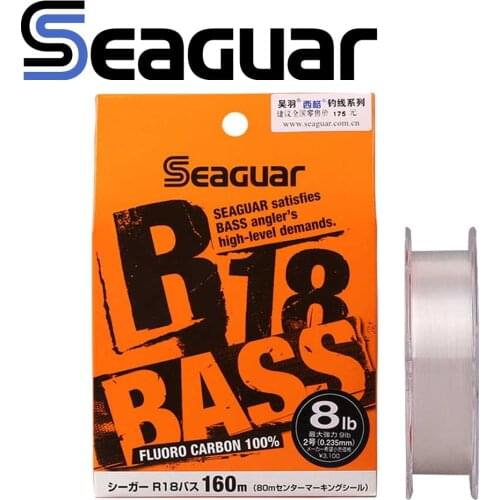 Original fishing line SEAGUAR R18 BASS 160M 100% FLUORO CARBON Fishing Lines 3LB-20LB satisfies bass anglers high-level demands