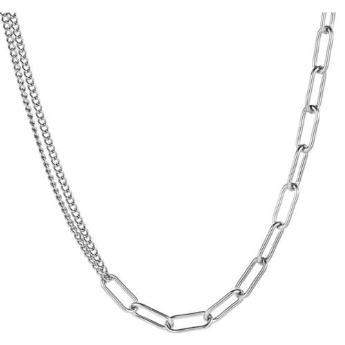 Personalized Cuban Chain Fashion Couples Necklaces Chain Pendant Piece Set Jewelry Stainless Steel For Man Birthday Gift