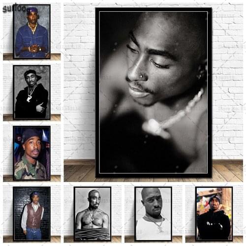 Tupac Shakur 2PAC Rapper Star Poster Prints Canvas Painting Wall Art Posters Picture for Living Room Home Decoration
