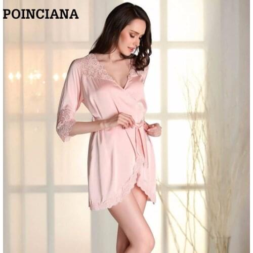 Женские короткие халаты POINCIANA China At AliExpress