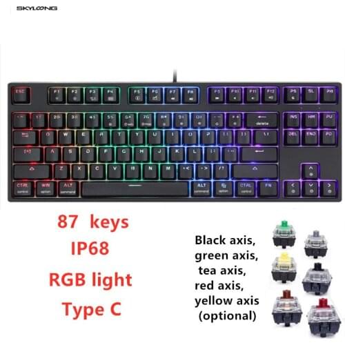SK87 Wired Mechanical Gaming Keyboard Hot Swappable Gateron Optical Switch 87 Keys RGB LED Programmable for PC/Mac