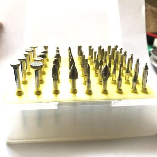 50pcs/pack Grinding head 3mm Handle Rotary head Dremel Accessory Rotary tool for glass grinding, stone grinding and carving