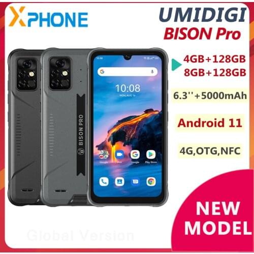 UMIDIGI BISON Pro Smarphone IP68/IP69K 48MP Rear Camera 6.3'' Android 11 5000mAh MTK Helio G80 Support 4G OTG NFC Rugged Phone
