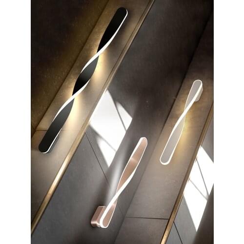 LED Modern Wall Lamp for Living Room Bedroom Bedside Corridor Black Design Sconce Lighting Staircase Interior Home Decoration