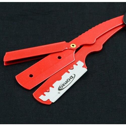Red Straight Barber Edge Steel Razor Folding Shaving Knife Hair Barber Tool New