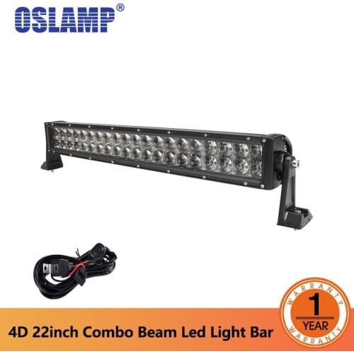 Oslamp 4D 22" 120W LED Light Bar Offroad Combo Beam Car Led Work 12000LM Driving Light for Jeep Boat 4x4 4WD Wagon DC 12v 24v