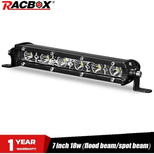 LED Light Bar Work 18w 7inch Slim Single Row Spot Flood Beam Mini Automobile Headlights Car fog light For ATV UAZ 4WD Niva 4x4