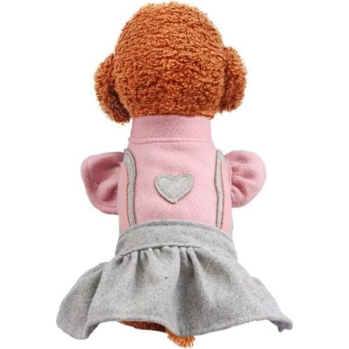 Pet Warm Clothes Love Cute Rabbit Dress Dog Cat Winter Autumn Clothing Comfortable Skirt For Small Dog Pet Clothes
