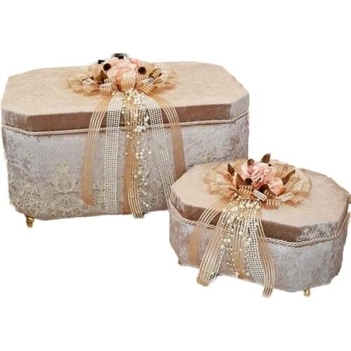 Ahuzar Luxury Velvet 2 li Dower chest Beige