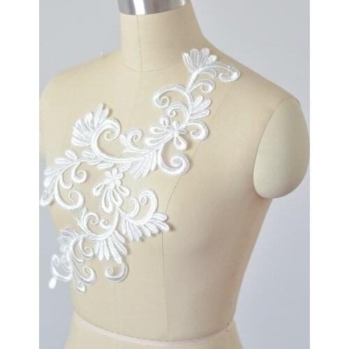 High quality off white embroidery lace accessories wedding dress veil handmade diy material clothing design new