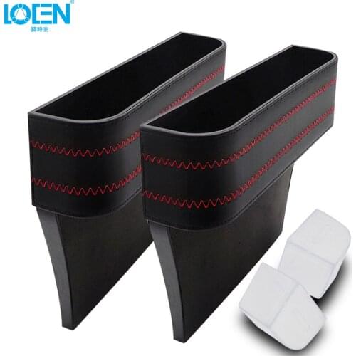 LOEN 2pc Car Seat Crevice Storage Box Cup Drink Holder Organizer Auto Gap Pocket Stowing Tidying For Phone Pad Card Coin Case