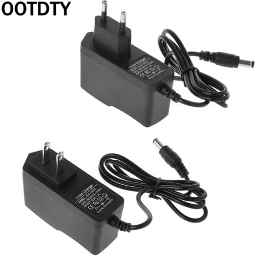 EU/US Plug 12.6V 1A Lithium Battery Charger 18650/Polymer Battery Pack 100-240V 5.5MM x 2.1MM Charger With Wire Lead DC