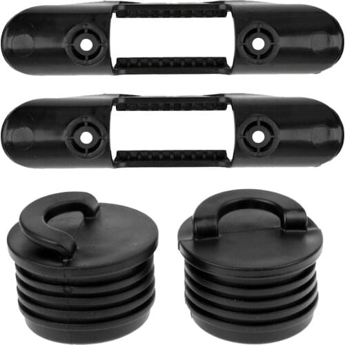 2 Pieces Kayak Paddle Clip Holder with 2 Pieces Canoe Boat Scupper Stoppers for Flatable Fishing Boat Dinghy Yatch Accessories