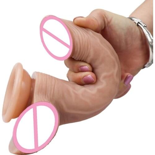 Liquid Silicone Realistic Dildo Skin Feeling Soft Huge Penis Suction Cup Dick Sex Toys for Women Lesbian Consolador Sex Shop