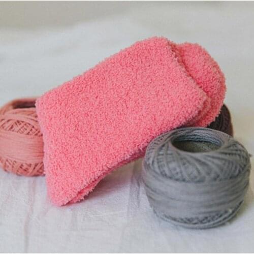Winter Cotton Plush Coral Fleece Woman Socks Thicken Winter Solid Color Terry Socks Lady Socks Keep Warm Home Sleep Floor Socks