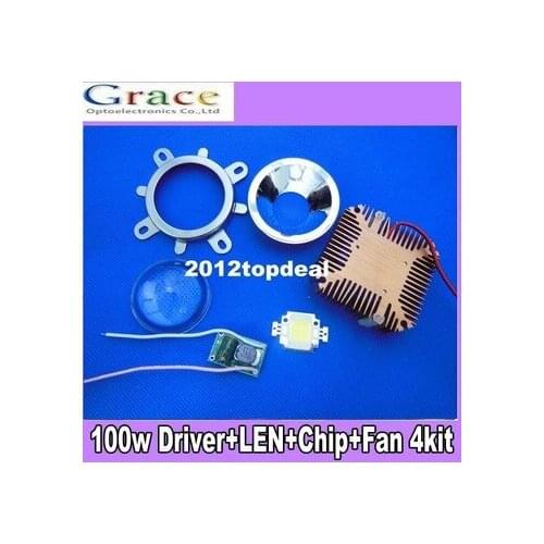 10set 10W Cool White / Warm White High Power LED + 10Watt Driver + 44mm Lens+10w Heatsink 4kit For DIY