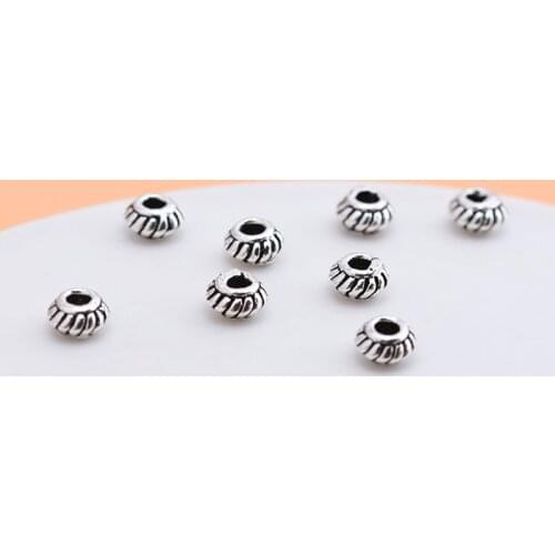 10PCS Buddhism beads septa S925 sterling silver Thai silver beads loose beads handmade DIY jewelry beading material accessories