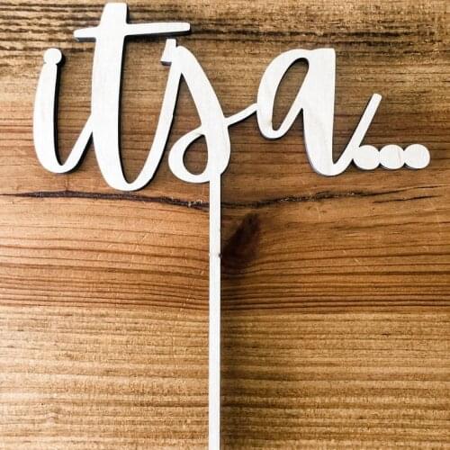 20pcs wooden Its A Gender Reveal Cake Topper Gender Reveal Decorations