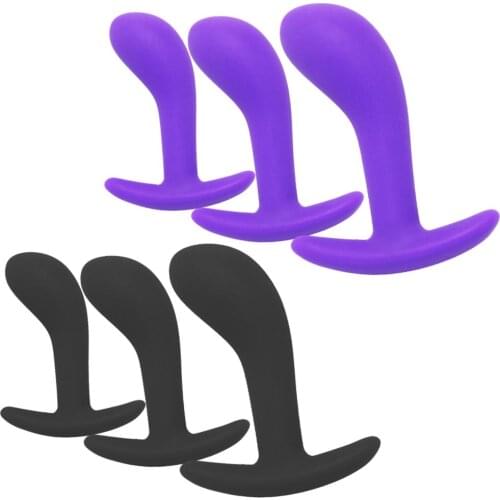 ORISSI mens prostate and womens G-spot silicone posterior chamber anal plug three-piece popular adult products