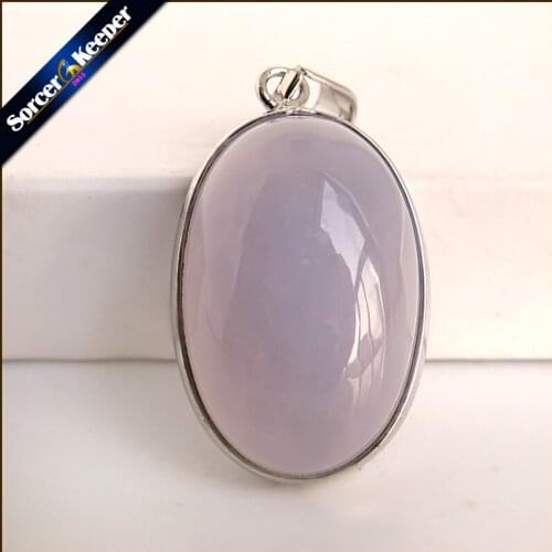 A+ Real Natural Gem Stone Blue Chalcedony Agates Cabochon Beads Crystal Necklace & Pendant Women Accessories bijou Jewelry TS763
