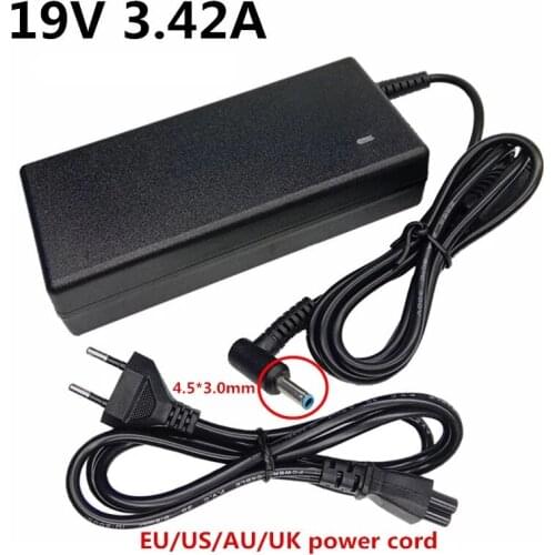 19V 3.42A 4.5*3.0mm 65W Notebook AC Laptop Power Adapter Supply DC Adaptor adaptador Charger For Asus EU US UK AU plug cable