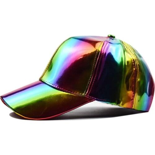 New PU solid color Laser baseball cap men Summer outdoor sun hat unisex adjustable hip hop hats Woman Casual Visor caps bonnet
