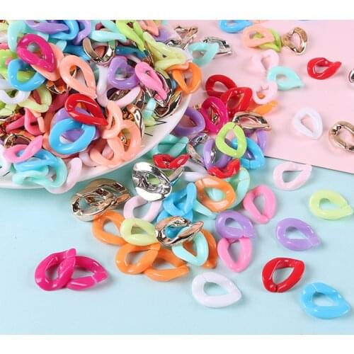 50Pcs 16*22MM Colorful Acrylic Chain Link For DIY Making Earrings Necklace Key Chain Bracelet Handmade Carft Jewelry Accessories