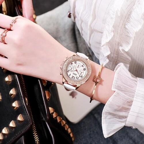 Womens Watch Leather Rose Gold Dress Female Clock Luxury Diamond Design Women Watches Simple Fashion Ladies Watch Reloj Mujer
