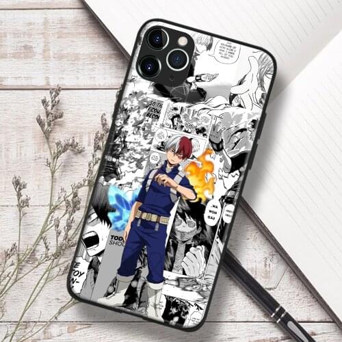 Shoto Todoroki My Hero Academia anime Soft TPU Glass Phone Case for IPhone SE 6s 7 8 Plus X Xr Xs 11 12 Mini Pro Max Samsung