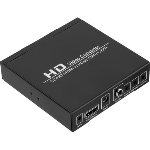 Digital Converter High Definition Video Converter SCART to HDMI-compatible EU/US Power Plug Adapter For HDTV HD