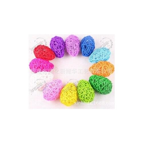 Decoration Crafts Oval rattan ball - colored ball - shaped rattan 9.5CM