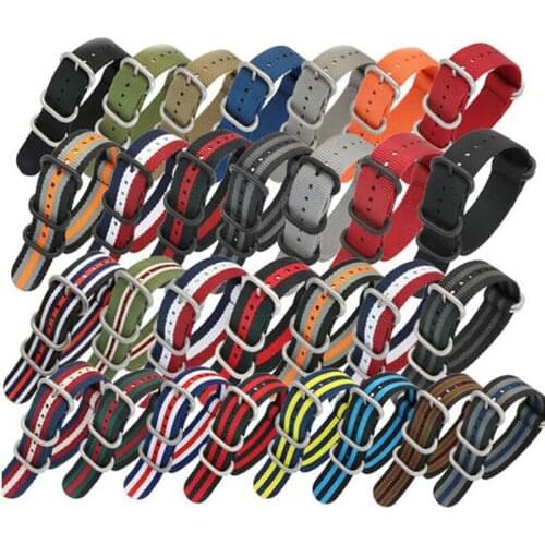 For NATO ZULU Straps Military Elastic Nylon Watchband 18mm 20mm 22mm 24mm Thicken Canvas Loop Clasp Watch Band Bracelets
