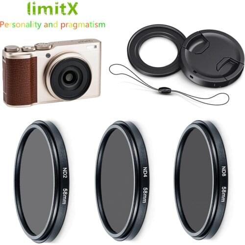 ND2 ND4 ND8 Neutral Density ND Filter & Adapter Ring lens cap keeper for Fujifilm XF10 Digital Camera