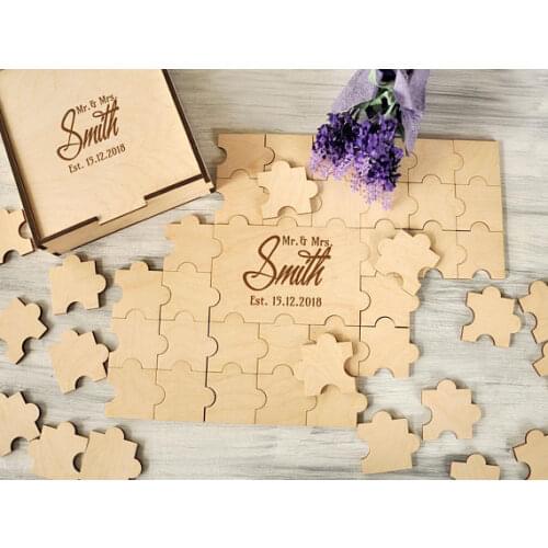 Personalize wedding Guest Book Jigsaw Puzzles Rustic Guest Book Rustic Wedding Guestbook Alternative Sign
