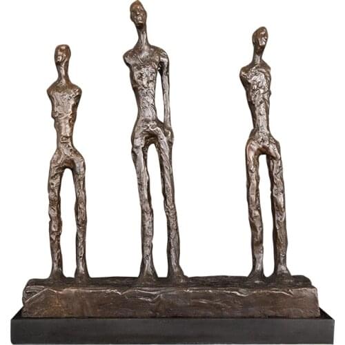 Ivorique DS-472 Famous artist Giacometti bronze sculpture abstract man statue figurines decorative sculpture for home decoration