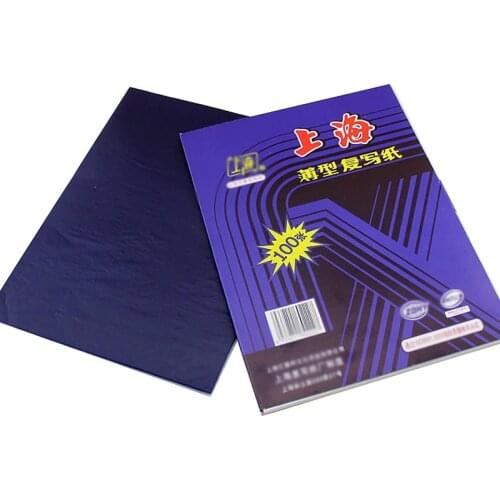 A4 100 Sheets Dark Blue Carbon Hand Copier Stencil Transfer Paper Hectograph Black Carbon Hand Copier Stencil Transfer Paper