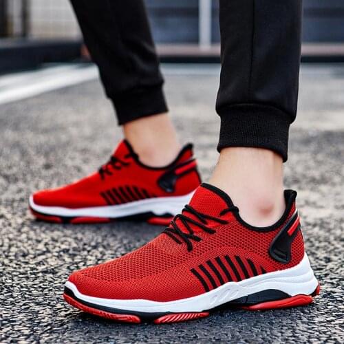 Summer Red Sports Shoes Trainers Men Running Shoes Sport Sneakers for Men Jogging Shoe Men Mesh Gym Training Footwear Race A-365